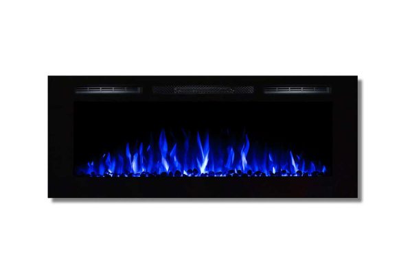Moda Flame LW2050WS-MF 50 in. MFE5048WS Cynergy Built-in Wall Mounted Electric Fireplace - Pebble Stone 1