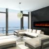 Modern Flames Ambiance 100" Clx2 Electric Fireplace With Black Glass Front