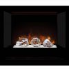 Modern Flames Home Fire Series Electric Fireplace with Glass Set and Black Glass Side Panels