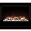 Modern Flames Home Fire Series Electric Fireplace with Glass Set and Black Glass Side Panels