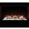 Modern Flames Home Fire Series Electric Fireplace with Glass Set and Red Herringbone Side Panels