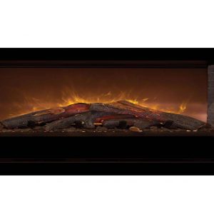 Modern Flames Home Fire Series Electric Fireplace with Log Set and Red Straight Side Panels