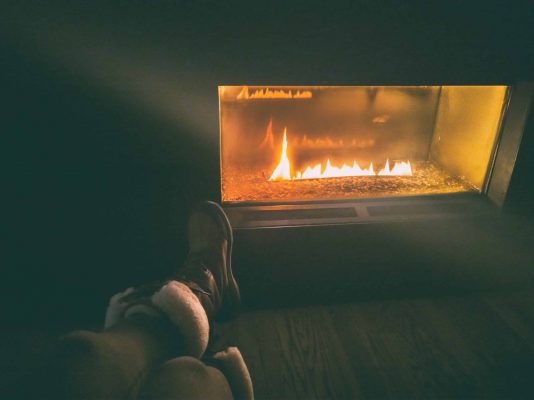 gas fireplace at night cozy fireplace with flames glowing in the dark