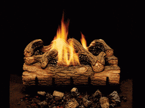 Monessen 24" Charred Hickory Ventless Natural Gas Log Set with Manual Safety Pilot Kit