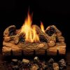Monessen 24" Charred Hickory Ventless Natural Gas Log Set with On/Off Remote Pilot Kit