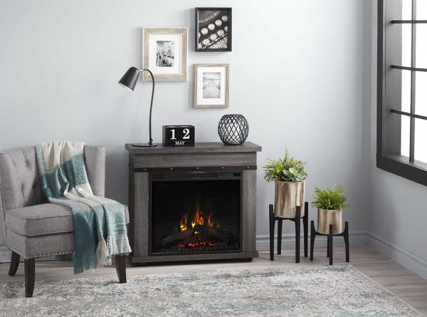 Morgan Electric Fireplace Mantel by Cᶟ, Charcoal Oak 3