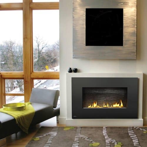 Napoleon Plazmafire Vent Free Wall Mount Natural Gas Fireplace With Painted Black Rectangular Surround