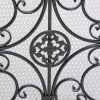 Noble House Crenshaw Iron Fireplace Screen, Silver Flower on Black 20