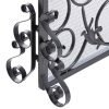 Noble House Crenshaw Iron Fireplace Screen, Silver Flower on Black 22