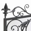 Noble House Crenshaw Iron Fireplace Screen, Silver Flower on Black 17