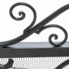 Noble House Crenshaw Iron Fireplace Screen, Silver Flower on Black 19