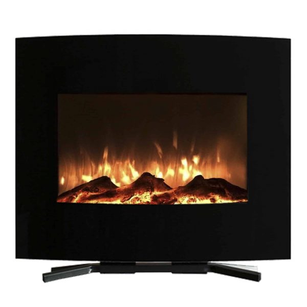 Northwest 25 inch Curved Wall Mounted Electric Fireplace, includes Floor Stand 1