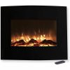 Northwest 25" Mini Curved Black Electric Indoor Fireplace with Wall and Floor Mount 3