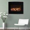 Northwest 25" Mini Curved Black Electric Indoor Fireplace with Wall and Floor Mount