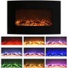 Northwest 36 inch Curved Color Changing Wall Mounted Electric Fireplace, includes Floor Stand 4