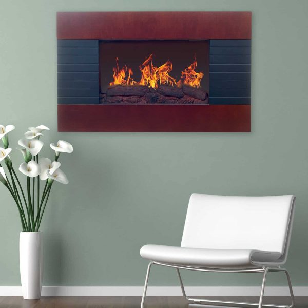 Northwest Mahogany 35 in. Electric Fireplace Wall Mount