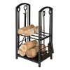 Olympia Tools 87-368 5 Piece Iron Construction Fireplace Tool Set with Log Rack 11