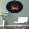 Oval Glass Electric Indoor Fireplace with Wall Mount by Northwest