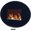 Oval Glass Electric Indoor Fireplace with Wall Mount by Northwest 5