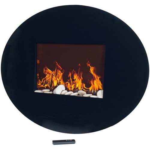 Oval Glass Electric Indoor Fireplace with Wall Mount by Northwest 2