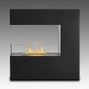 Paramount Free Standing Fireplace in Matte Black & Stainless Steel