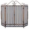 Pemberly Row 3 Fold Bronze Screen with Bowed Bar Scrollwork