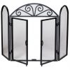 Pemberly Row 3 Fold Wrought Iron Screen with Opening Doors