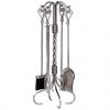 Pemberly Row 5 Piece Pewter Wrought Iron Fireset