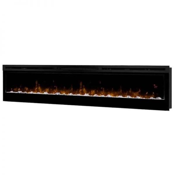 Pemberly Row 74" Wall Mount Electric Insert Fireplace in Black