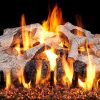 Peterson Real Fyre 18-inch Charred Mountain Birch Gas Log Set With Vented Natural Gas G45 Burner - Match Light