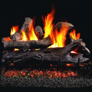 Peterson Real Fyre 18-inch Coastal Driftwood Log Set With Vented Propane Ansi Certified G46 Burner - Manual Safety Pilot