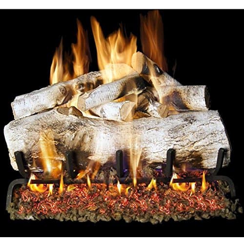 Peterson Real Fyre 18-inch Mountain Birch Log Set With Vented Natural Gas Ansi Certified G46 Burner - Manual Safety Pilot