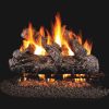 Peterson Real Fyre 18-inch Rustic Oak Log Set With Vented Natural Gas G4 Burner - Match Light