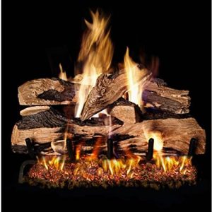 Peterson Real Fyre 18-inch Split Oak Designer Plus Gas Log Set With Vented Natural Gas Ansi Certified G46 Burner - Manual Safety Pilot