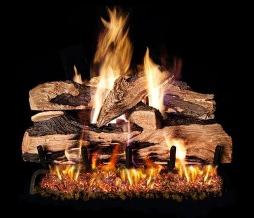 Peterson Real Fyre 18-inch Split Oak Designer Plus Log Set With Vented Natural Gas G4 Burner - Match Light