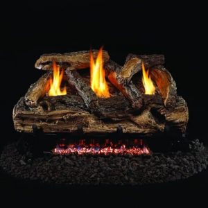 Peterson Real Fyre 20-inch Split Oak Log Set With Vent-free Natural Gas Ansi Certified G9 Burner - Manual Safety Pilot