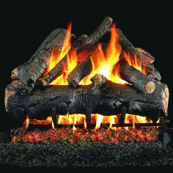 Peterson Real Fyre 24-inch American Oak Gas Log Set With Vented Natural Gas G4 Burner - Match Light