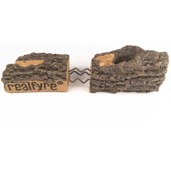 Peterson Real Fyre 24-inch Burnt Rustic Oak Gas Log Set With Vented Natural Gas G45 Burner - Match Light 2