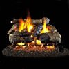 Peterson Real Fyre 24-inch Charred American Oak Log Set With Vented Natural Gas G45 Burner - Match Light