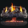 Peterson Real Fyre 24-inch Charred Frontier Oak Log Set With Vent-free Natural Gas Ansi Certified G10 Burner - Variable Flame Remote