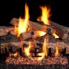 Peterson Real Fyre 24-inch Gnarled Split Oak Designer Log Set With Vented Natural Gas G4 Burner - Match Light