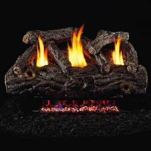 Peterson Real Fyre 24-inch Golden Oak Designer Log Set With Vent-free Natural Gas Ansi Certified G9 Burner - Manual Safety Pilot