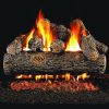 Peterson Real Fyre 24-inch Golden Oak Designer Plus Outdoor Gas Log Set With Vented Natural Gas Stainless G45 Burner - Match Light