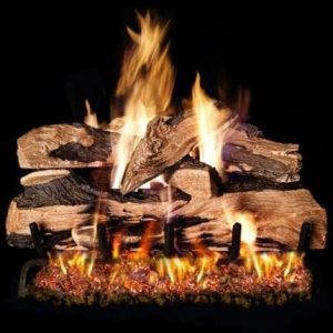 Peterson Real Fyre 24-inch Split Oak Designer Plus Log Set With Vented Natural Gas Ansi Certified G46 Burner - Variable Flame Remote