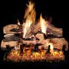Peterson Real Fyre 24-inch Split Oak Designer Plus Log Set With Vented Natural Gas G45 Burner - Match Light