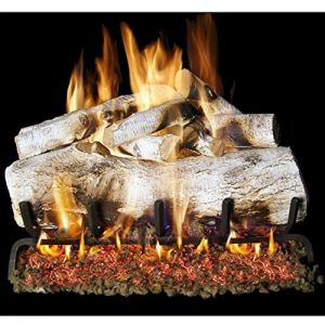 Peterson Real Fyre 30-Inch White Mountain Birch Gas Log Set With Vented Natural Gas G4 Burner - Match Light