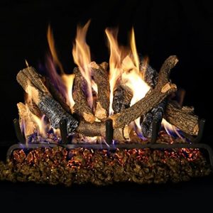 Peterson Real Fyre 30-inch Charred Oak Stack Gas Log Set With Vented Natural Gas G45 Burner