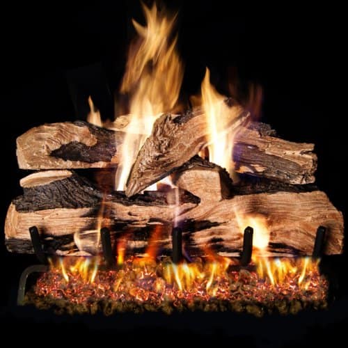 Peterson Real Fyre 30-inch Split Oak Designer Plus Log Set With Vented Natural Gas G45 Burner - Match Light