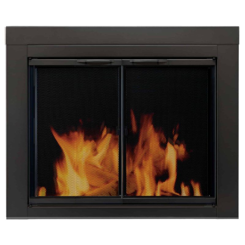 Pleasant Hearth Alpine Black Fireplace Glass Doors - Large