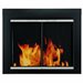 Pleasant Hearth Alsip Cabinet Fireplace Screen and Glass Doors - Black and Sunlight Nickel 1